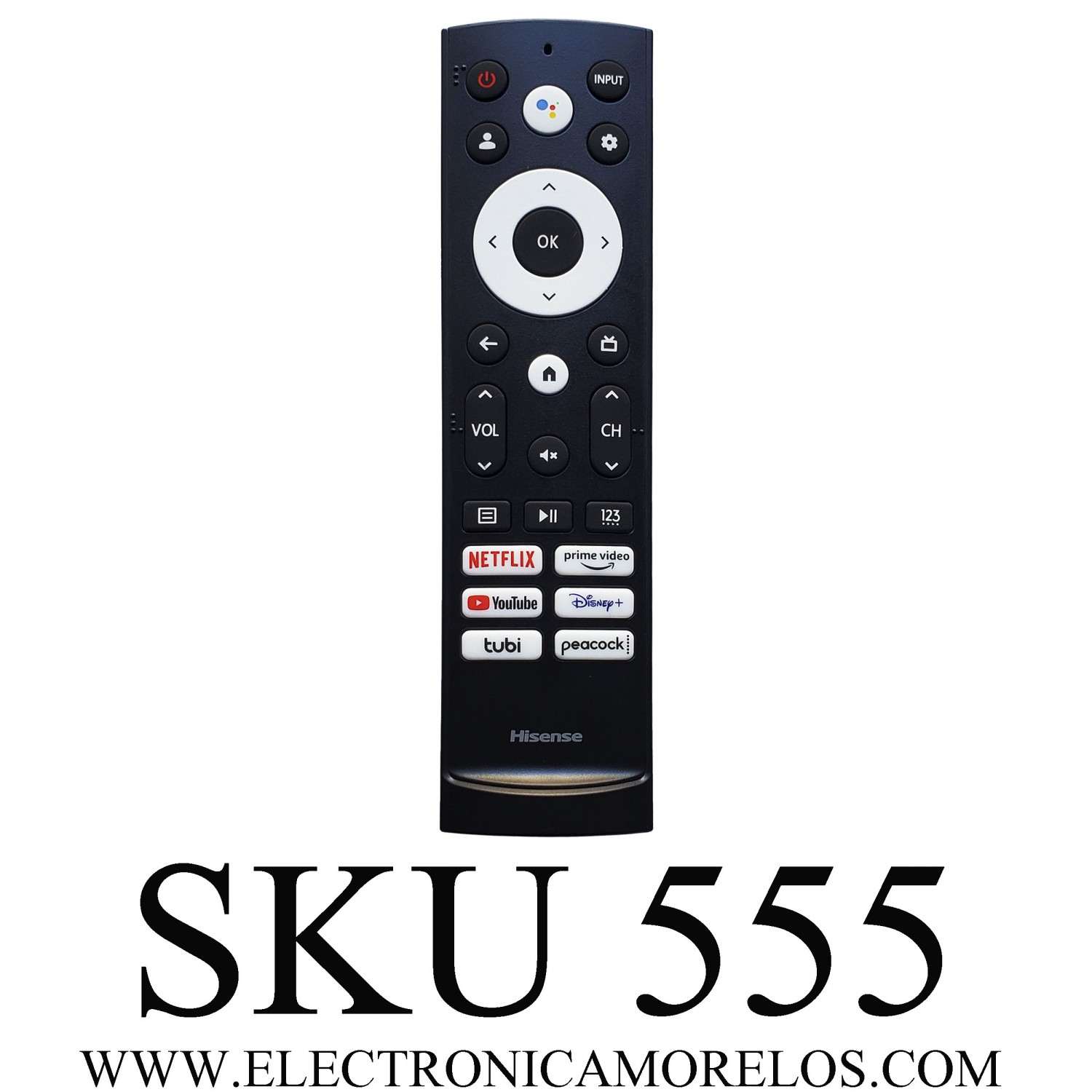 CONTROL REMOTO ORIGINAL PARA SMART TV HISENSE (( NUEVO )) COMANDO DE VOZ / NUMERO DE PARTE ERF3V90H / 2AVIGBR0010 / FH220428000916R8 / MODELOS 65U7G / 75U7G75U6H / 43A65H / 50A65H / 50A66GUA / 50U6H 65A53FUA / 75A53FUA